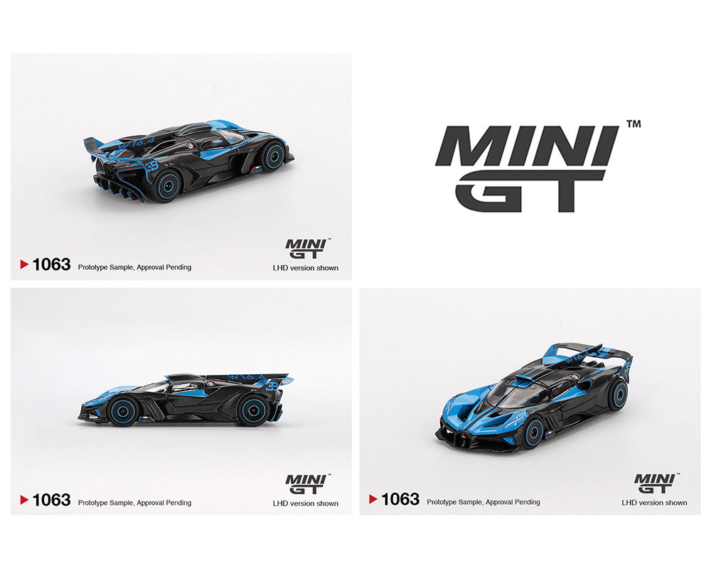 (Preorder) Mini GT 1:64 Bugatti Bolide Presentation – Black Blue – Mijo Exclusives