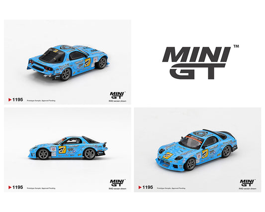 (Preorder) Mini GT 1:64 Mazda RX-7 RE-Amemiya 2025 D1GP – Blue